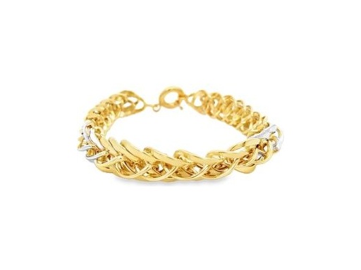 18K Two-Tone Gold Woven Link Bracelet